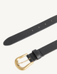 Stirrup Belt: Matte Leather, Black with Antique Gold