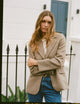 Hacking Jacket: Wool, Light Brown Herringbone