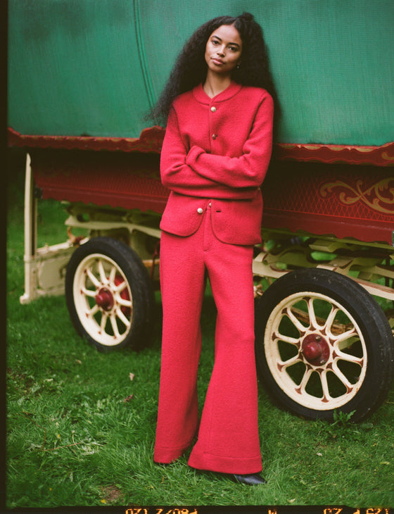 St James Jacket: Boiled Wool, Red