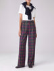 Rampling Trouser: Wool, Navy and Red Tartan