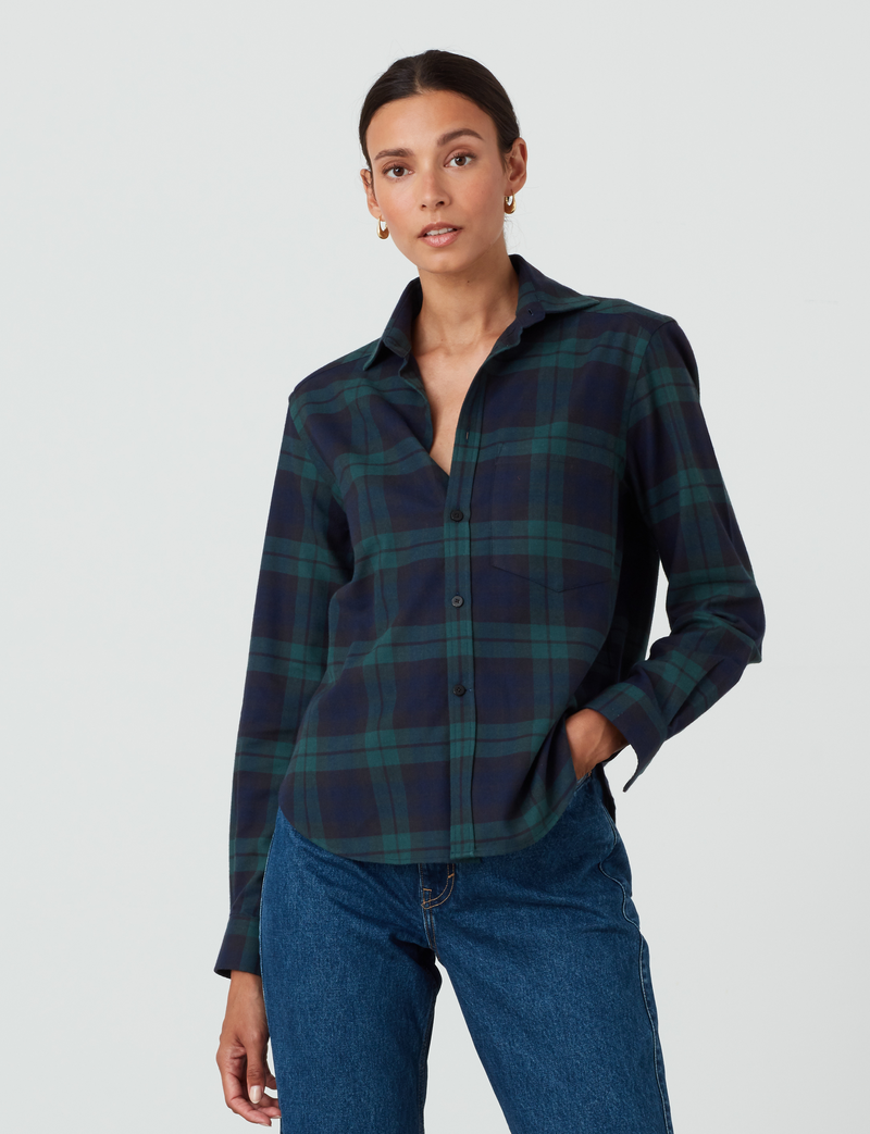 The Classic: Fine Brushed, Heritage Green Check