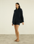 The Weekend: Seersucker Shirt & Boxer Set, Navy Blue