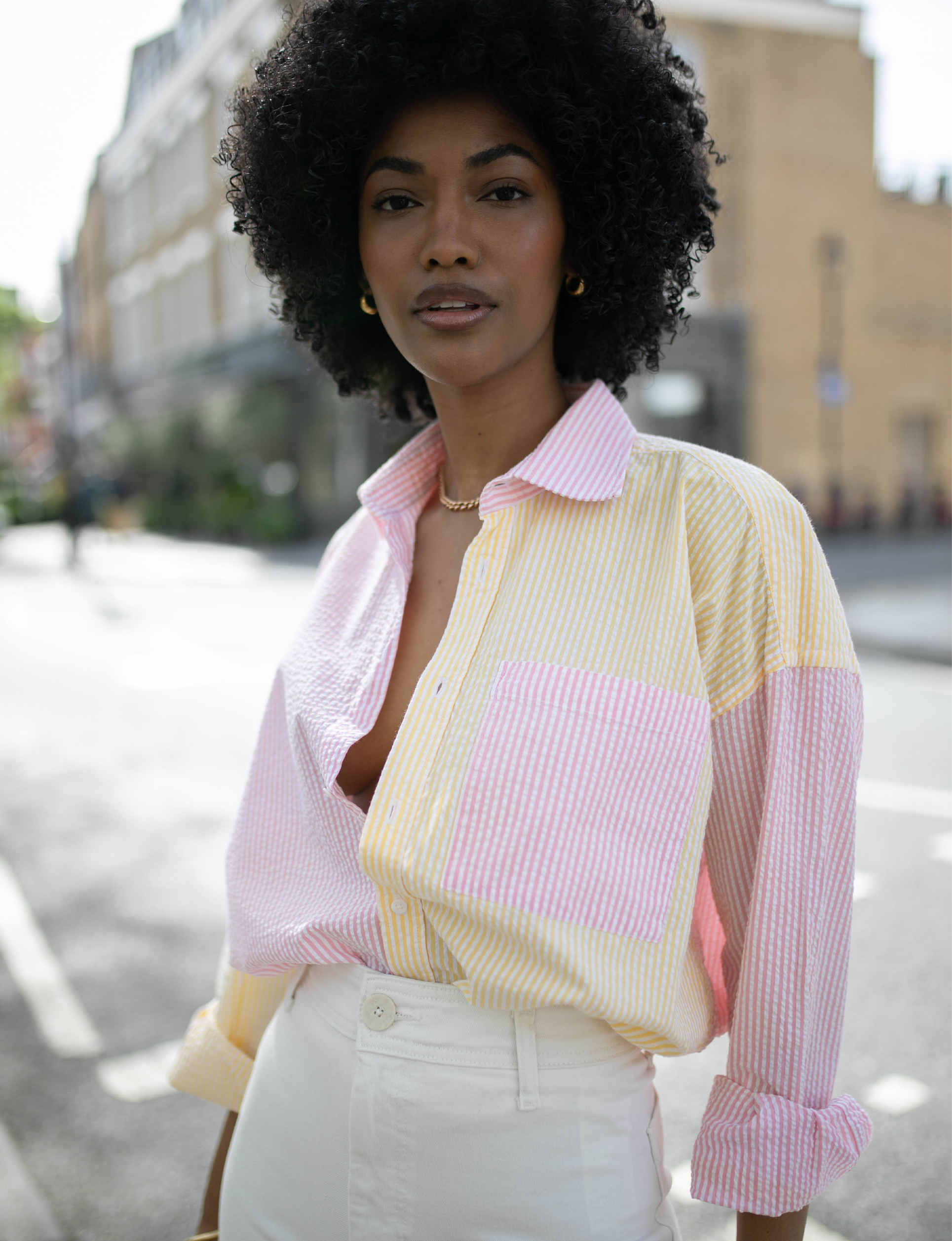pink and yellow top