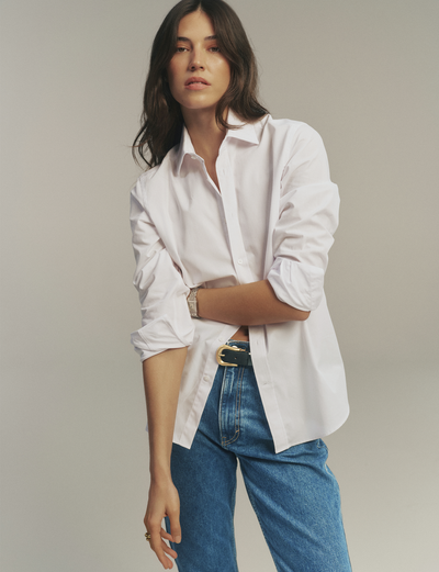 The Boyfriend: Fine Poplin, White