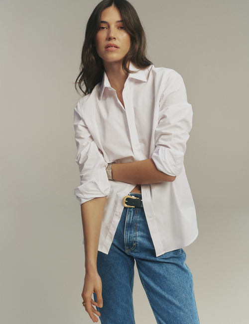 The Boyfriend: Fine Poplin, White