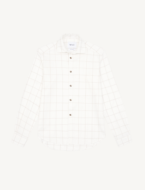 The Classic: Fine Brushed, Off-White Check