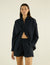 The Weekend: Seersucker Shirt & Boxer Set, Navy Blue