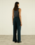 Rampling Trouser: Linen, Navy Blue