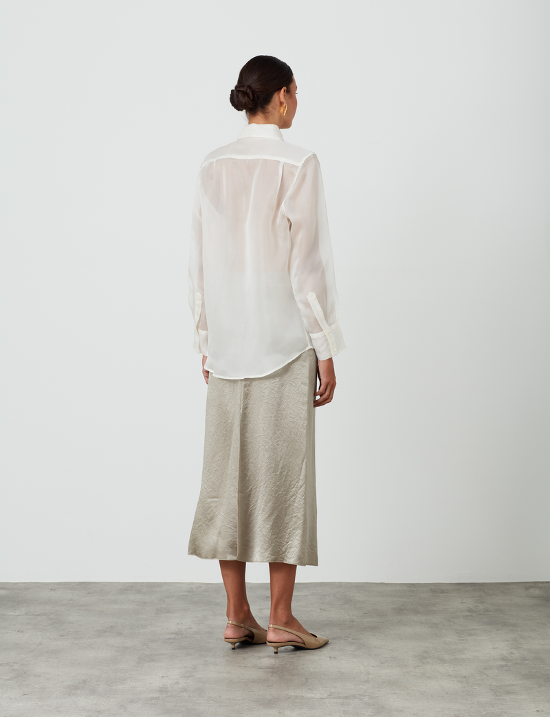The Dress Shirt: Silk Organza, Ivory