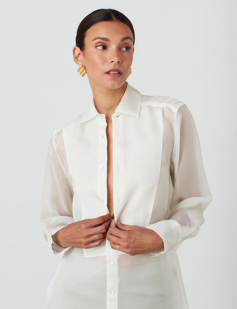 The Dress Shirt: Silk Organza, Ivory