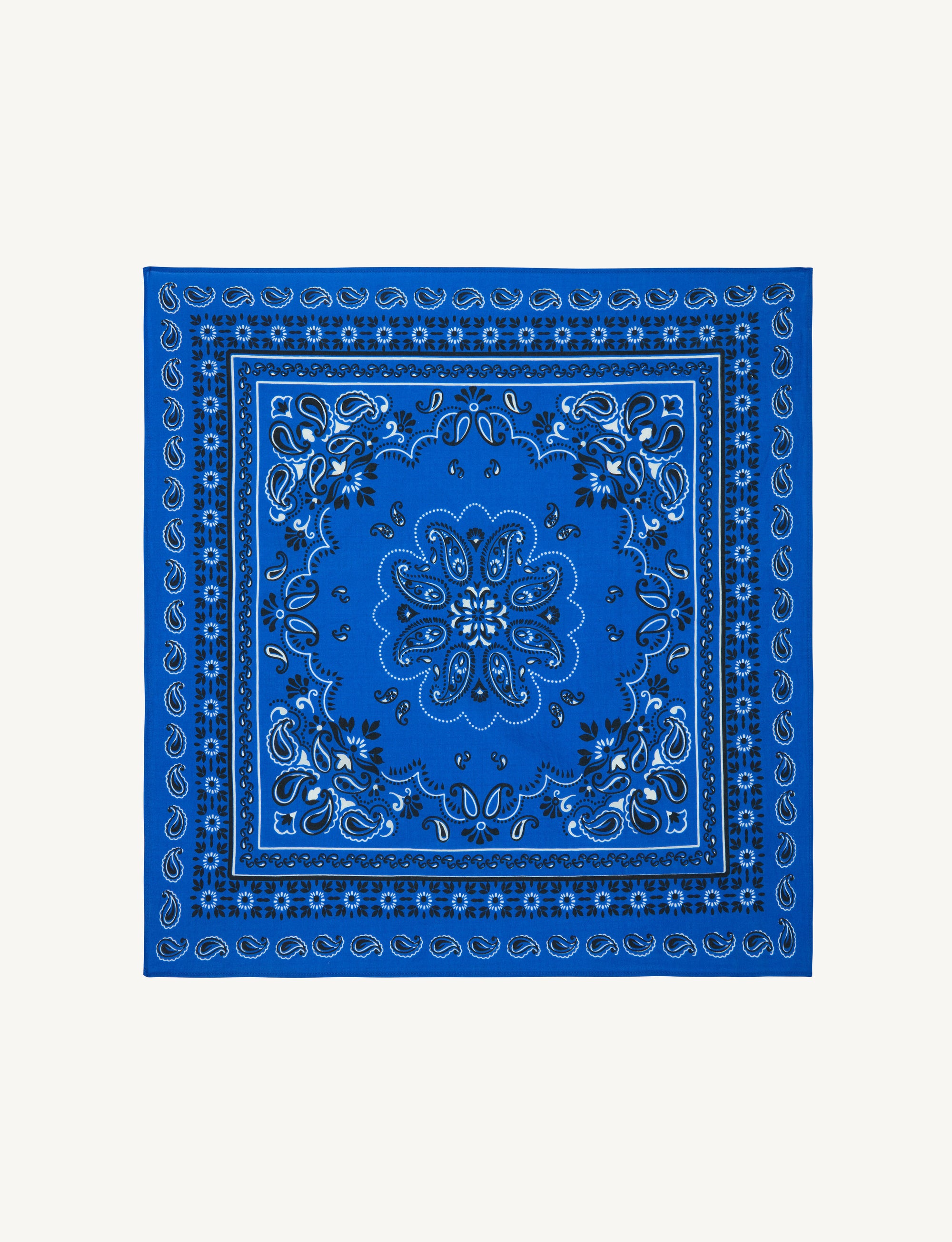 Neckerchief: Cotton, Blue Paisley