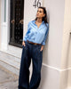 The Set: Linen Cornflower Blue Shirt & Navy Trouser