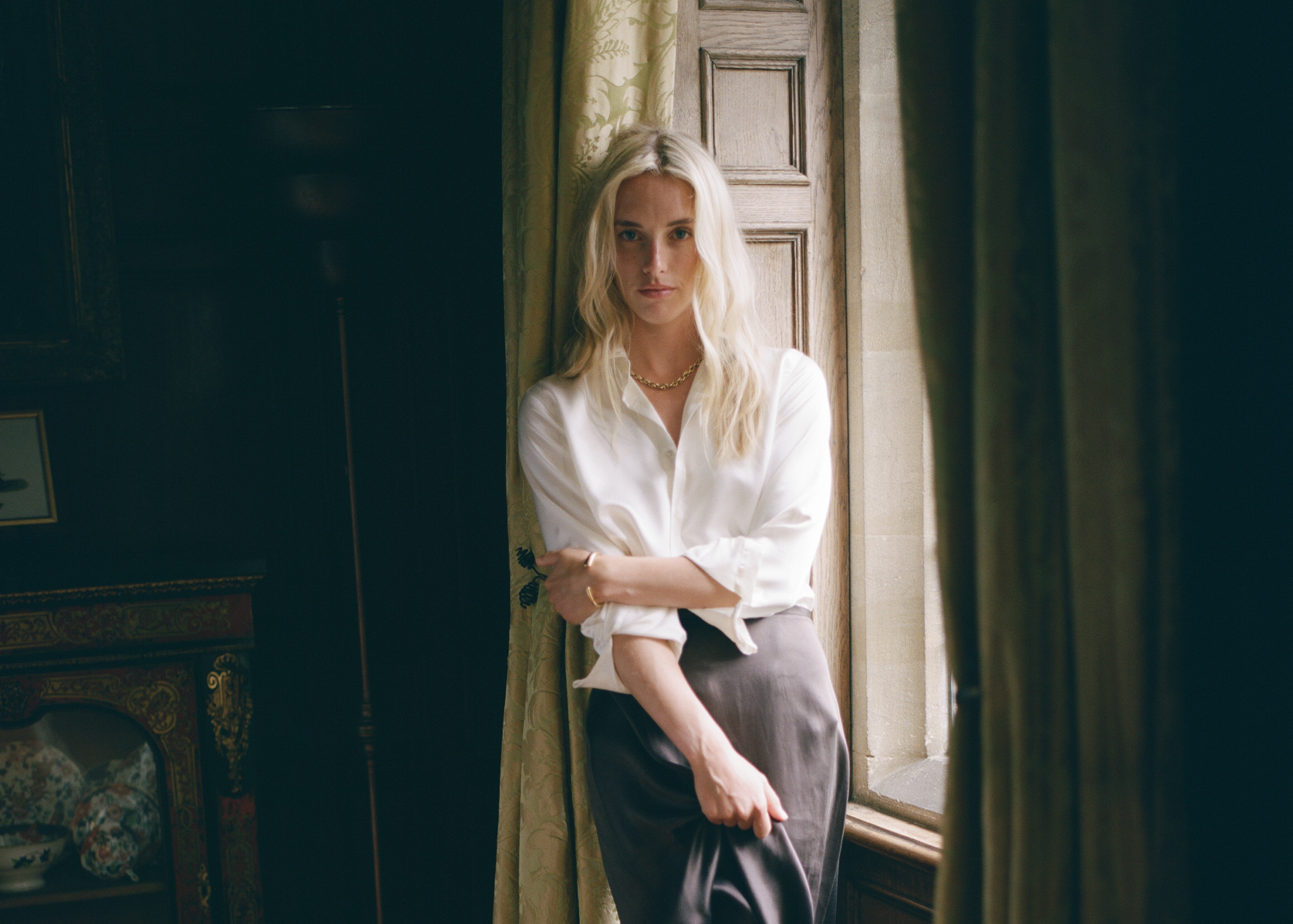 Vita Skirt: Cupro, Chocolate