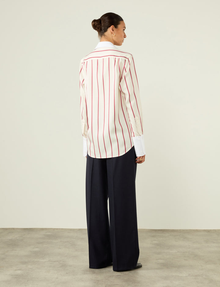 The Boyfriend Exaggerated Cuff: TENCEL™ Lyocell, Burgundy Stripe – With  Nothing Underneath