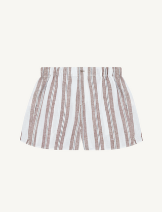 The Boxer: Linen, Mocha and Black Multi Stripe