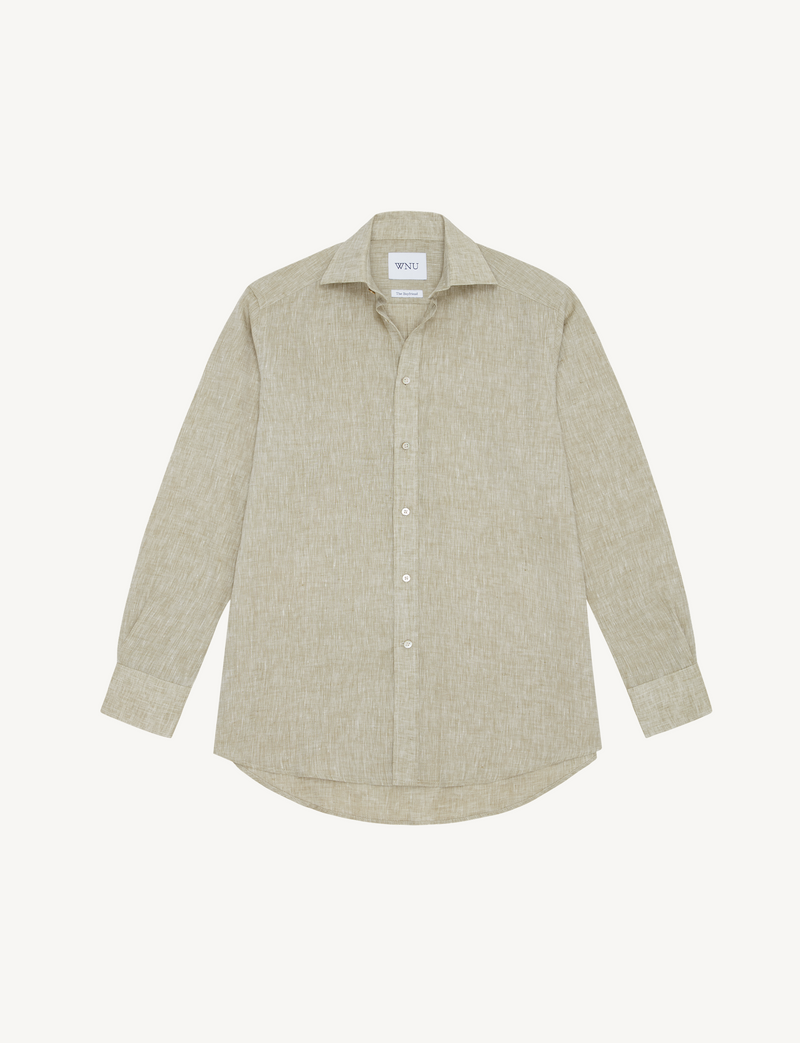 WNU Women's Sage Green Linen Boyfriend Shirt | With Nothing Underneath