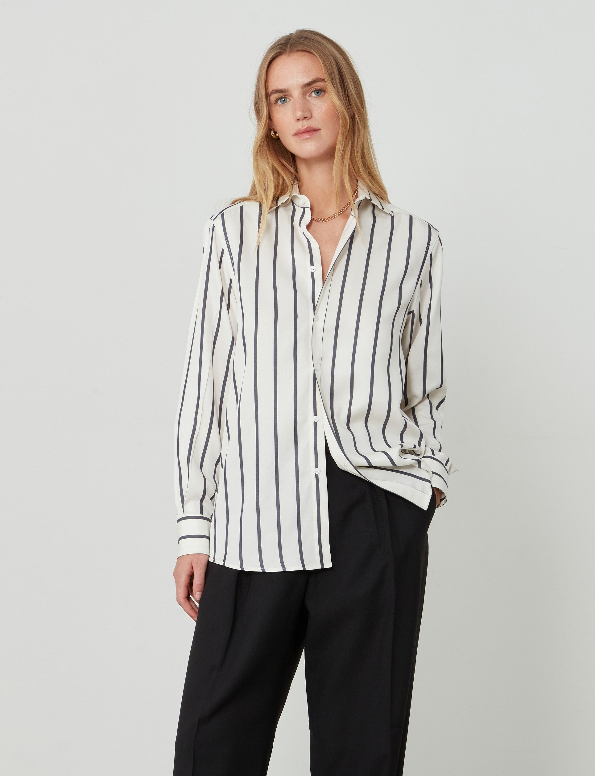 The Boyfriend Stripe Tencel™ Shirt main image 1