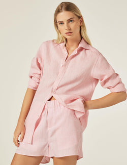 The Short: Linen, Grapefruit Pink - With Nothing Underneath