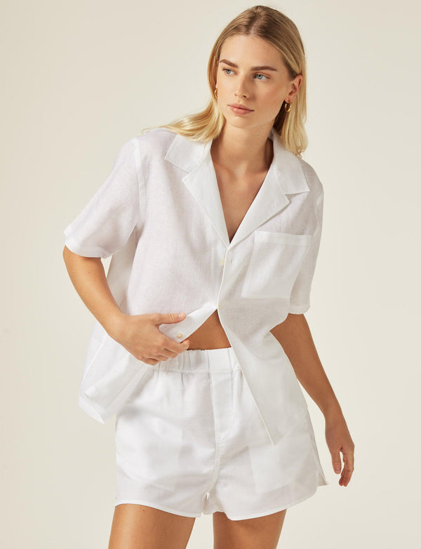 The Short: Linen, White - With Nothing Underneath