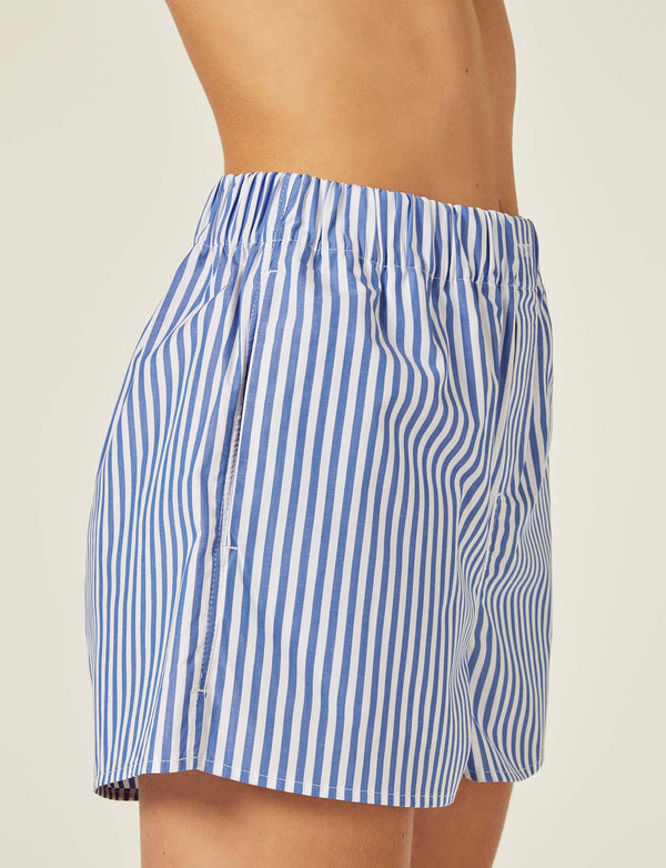 The Short: Poplin, Royal Blue Stripe - With Nothing Underneath